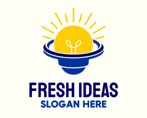 Lamp Idea Planet logo design