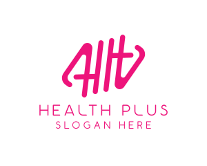 Pink Glamour Letter HH Monogram Logo