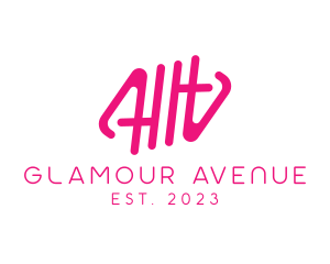 Pink Glamour Letter HH Monogram logo