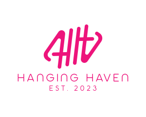 Pink Glamour Letter HH Monogram logo design