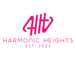 Pink Glamour Letter HH Monogram logo design