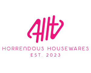 Pink Glamour Letter HH Monogram logo design