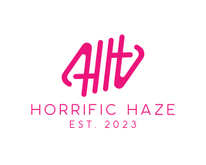 Pink Glamour Letter HH Monogram logo design