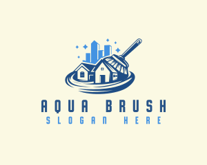 Roof Cleaning Mop logo design