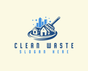 Roof Cleaning Mop logo design