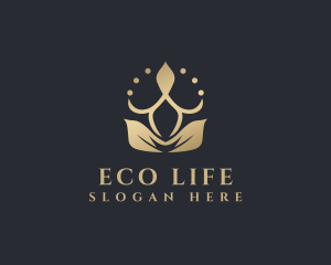 Leaf Crown Yoga Wellness logo design