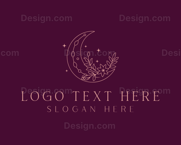 Floral Bohemian Moon Logo