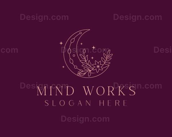 Floral Bohemian Moon Logo