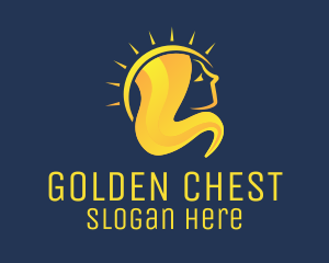 Golden Woman Sun logo design