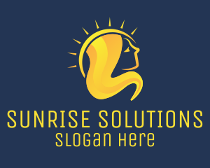 Golden Woman Sun logo design