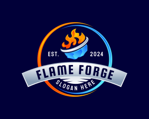 Fire Ice HVAC logo design