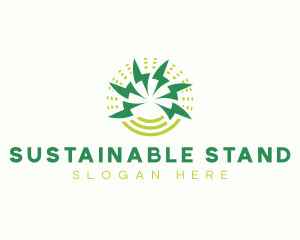 Sustainability Lightning Windmill logo design