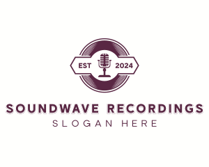 Microphone Radio Record logo design