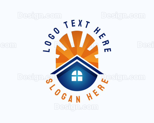 House Roofing Sun Logo