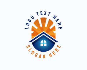 House Roofing Sun Logo