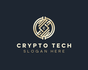 Tech Cryptocurrency Fintech logo design