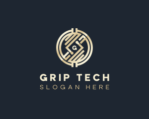 Tech Cryptocurrency Fintech logo design