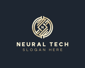 Tech Cryptocurrency Fintech logo design