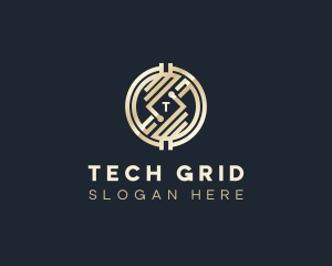 Tech Cryptocurrency Fintech logo design