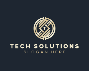 Tech Cryptocurrency Fintech logo design