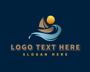 Ocean Wave Boat Logo