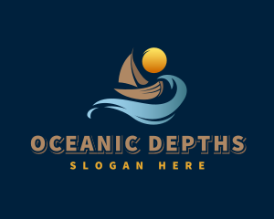 Ocean Wave Boat logo design