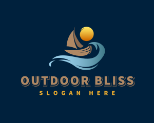 Ocean Wave Boat logo design