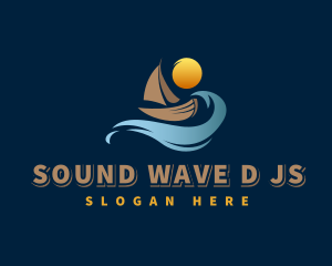 Ocean Wave Boat logo design