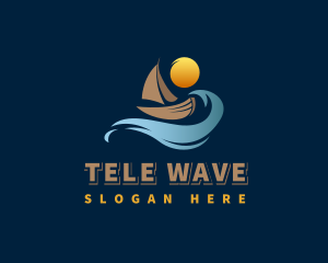 Ocean Wave Boat logo design