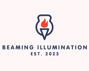 Fire Flame Torch  logo design