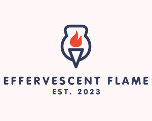 Fire Flame Torch  logo design