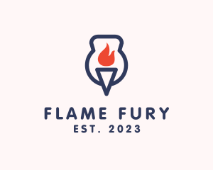 Fire Flame Torch  logo design