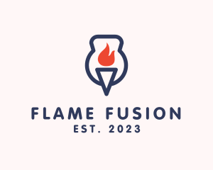 Fire Flame Torch  logo design