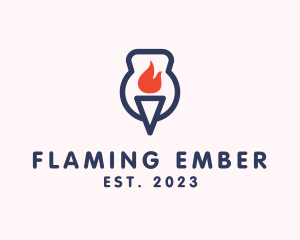 Fire Flame Torch  logo design