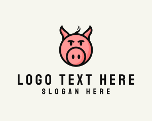 Tempo - Pig Head Animal logo design