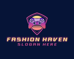 Neon Retro Game Controller logo