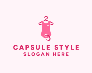 Pink Kids Baby Clothing Apparel logo design