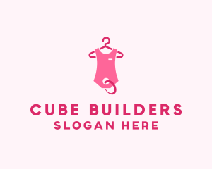 Pink Kids Baby Clothing Apparel logo design