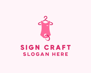 Pink Kids Baby Clothing Apparel logo design