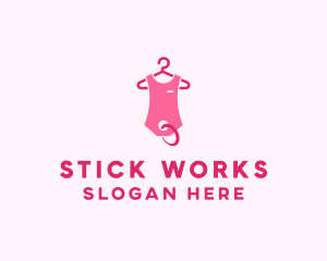 Pink Kids Baby Clothing Apparel logo design