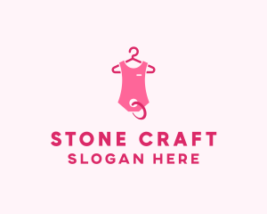 Pink Kids Baby Clothing Apparel logo design