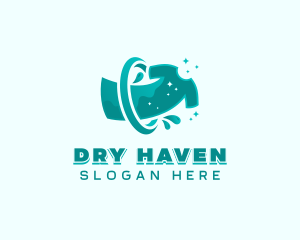 Clothes Washing Laundromat logo design