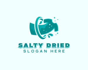 Clothes Washing Laundromat logo design