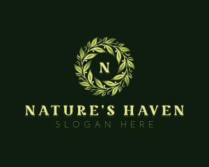 Natural Garden Leaves logo design