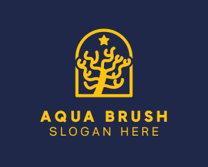 Gold Star Arch Coral logo design