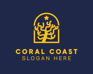 Gold Star Arch Coral logo design