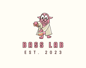 Smart Pig Chemist logo design