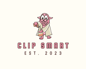 Smart Pig Chemist logo design