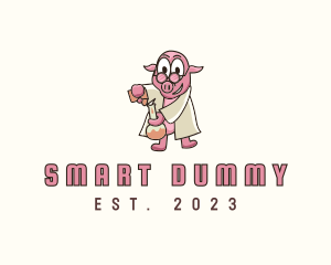 Smart Pig Chemist logo design