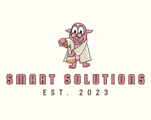 Smart Pig Chemist logo design